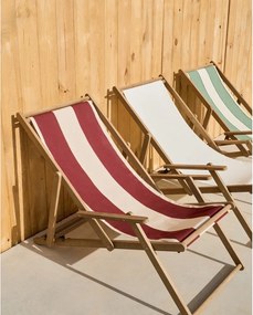 Červené drevené záhradné ležadlo Vilara – Kave Home