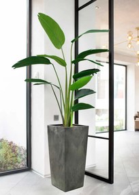 PLASTOVÝ KVETINÁČ PORTO 57X29X29 CM IMITÁCIA BETÓNU SIVÁ