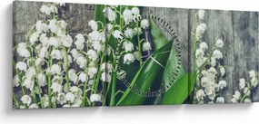 Obraz konvaliniek (s hodinami) (90x30 cm)