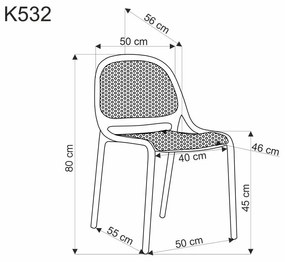 Halmar Plastová jedálenská stolička K532 - mátová