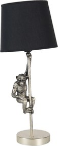 Strieborno čierna stolná lampa s opicou - Ø 20 * 49 cm E27