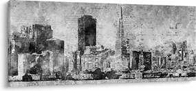 Obraz - Coffee art city (120x50 cm)