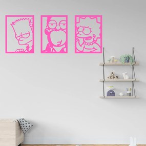 Veselá Stena Samolepka Bart Homer Lisa Simpsonovci Farba: ružová, Veľkosť: 60 x 24 cm