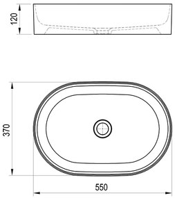 Ravak XJX0D155000 - Umývadlo na dosku CERAMIC SLIM 55x37 cm keramika/čierna