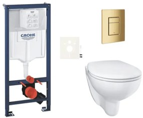 Závesný wc set do ľahkých stien / predstenová montáž GROHE Bau Ceramic SIKOGRSBAUSCGL0, 1 ks