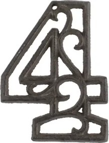 Domové  číslo 4, hnedá liatina%