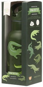 A Little Lovely Company - antikorová fľaša na pitie, 350 ml - krokodíl