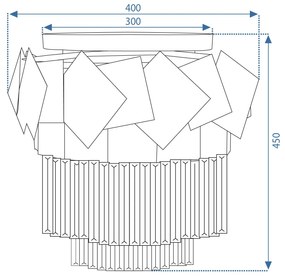 Toolight Toolight, stropné svietidlo 6xE14, APP1309-C, čierna-ružové zlato, OSW-52100