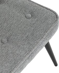 Relaxačné kreslo ušiak s taburetom ROYAL II — kov, látka, sivá