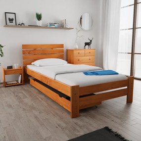Posteľ PARIS zvýšená 90x200 cm, jelša Rošt: S latkovým roštom, Matrac: Matrac COCO MAXI 20 cm