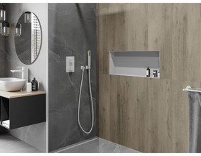 Mexen X-Wall-NR, polička na zapustenie pod obklad bez goliera 75 x 30 cm, biela, 1921753010