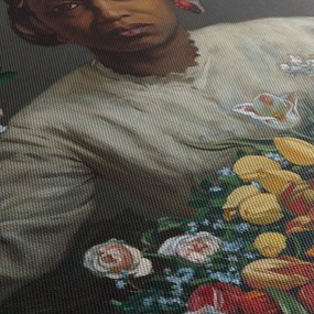 Obraz - Frédéric Bazille, Young Woman with Peonies, reprodukcia (90x60 cm)