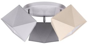 Stropné svietidlo Diamond, 3x textilné tienidlo (mix 6 farieb), (výber z 3 farieb konštrukcie - možnosť polohovania), o
