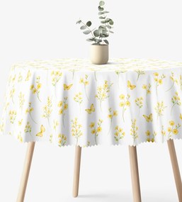 Goldea okrúhly teflónový obrus - žltá lúka Ø 130 cm