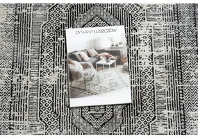 Moderný koberec VINCI 1417 Geometrický vintage - Štrukturálny farba slonoviny / antracitová Veľkosť: 80x150 cm