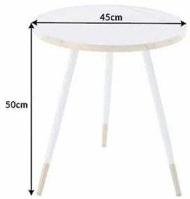 Konferenčný stolík Paris 45cm biely mramor optik