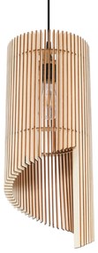 Závesné svietidlo Alexia, 1x drevené tienidlo