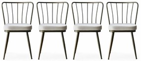 Súprava jedálenských stoličiek Yildiz Cream and Brown, 4 ks, 4 ks