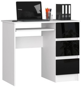 PC stolík Benicio  (biela + čierny lesk) (P). Vlastná spoľahlivá doprava až k Vám domov. 1069685