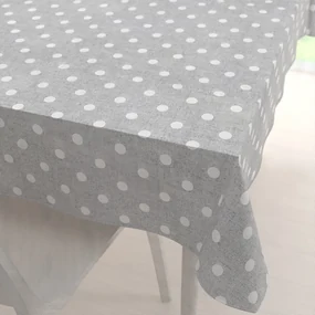 Biante Dekoračný obdĺžnikový obrus Porto PRT-018 Biele bodky na sivom režnom 130x220 cm