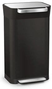Čierny nášľapný oceľový odpadkový kôš 30 l Titan – Joseph Joseph