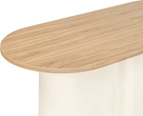 Béžový konferenčný stolík s doskou v dubovom dekore 50x115 cm Looi – noo.ma
