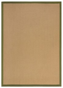Kusový koberec Herringbone Border Kira Green, 200x290, béžová, chodba / predsieň, Flair Rugs