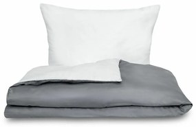 Kvalitex Saténové obliečky Luxury Collection biela/tmavosivá, 140 x 200 cm, 70 x 90 cm