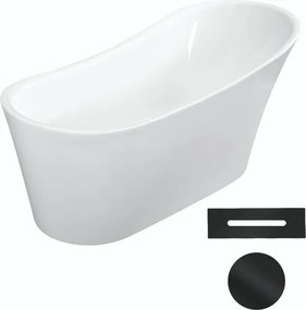 Besco Akrylátová voľne stojaca vaňa Calima 170x74 BESCO-Typ výpuste: Click-Clack s prepadom, grafit, BESCO-Rozmery: 170x74, BESCO-Farba: Biela
