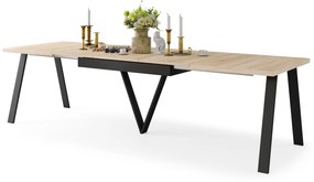 AVERY Dub Sonoma / čierna spodná časť - LOFTOVÝ / PRIEMYSELNÝ STÔL DO OBÝVAČKY/ JEDÁLNE ROZKLADACÍ DO 330 cm!