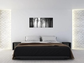 Obraz - Vlk v temnom lese (120x50 cm)