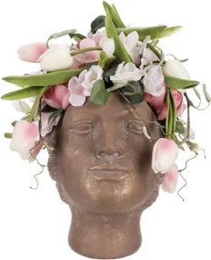 Kvetináč Ľudská hlava, betón%