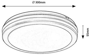 Rabalux 77035 - LED kúpeľňové stropné svietidlo INDRE LED/28W/230V IP54 čierna