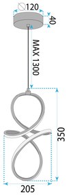 Toolight Toolight, LED závesné svietidlo, 17W, 3000K, LHJ091-1CP, zlatá, OSW-50040