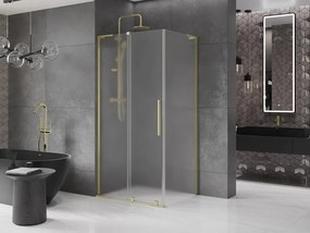 Mexen Velar L, sprchový kút s posuvnými dverami 120 x 80 cm, 8mm sklo námraza, zlatá matná, 871-120-080-33-55