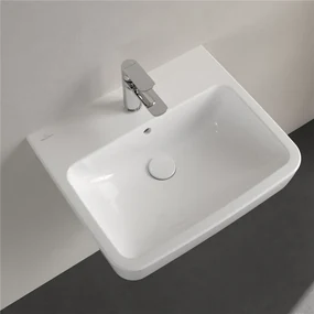 VILLEROY &amp; BOCH O.novo závesné umývadlo s otvorom, s prepadom, 550 x 460 mm, biela alpská, s povrchom CeramicPlus, 4A4155R1
