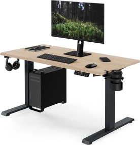 Elektrický stôl s reguláciou výšky ergonomický antracitový/dub sonoma,1200x600 mm: ARIA