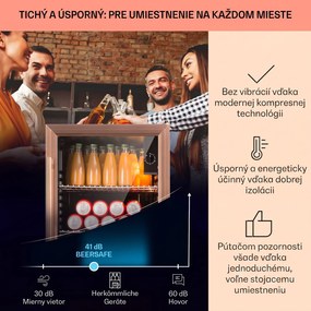 Klarstein Beersafe XXL, chladnička, 80 l, 3 police, energet. trieda E, panoramatické sklenené dvierka