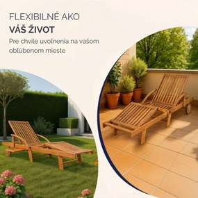 Záhradné lehátko TAMI SUN, 195,5x69x85cm, prírodná hnedá Jurhan