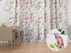 Biante Bavlnený záves Sandra SA-432 Vtáci medzi kvetmi 150x210 cm