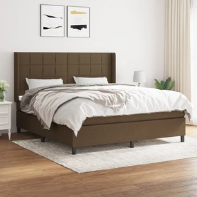 Boxspring posteľ s matracom tmavohnedá 160x200 cm látka 3131444