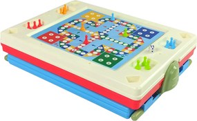 LEAN Toys Magnetická a kriedová tabuľa 3 v 1 s herným stolom modrá