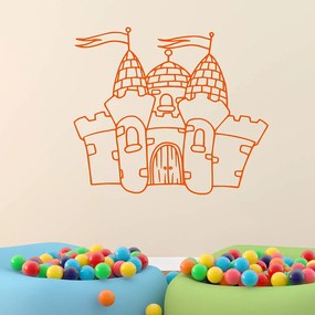 Veselá Stena Samolepka Hrad Farba: oranžová, Veľkosť: 80 x 71 cm