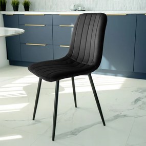 Jedálenská stolička FRESNO VELVET čierna