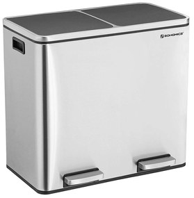 Odpadkový kôš 2 x 24 L strieborný
