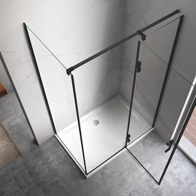 BPS-koupelny Obdĺžnikový sprchovací kút HYD-OK02C 110x80 čierny/transparent - bez vaničky