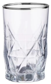 Butlers UPSCALE Sada pohárov na liehoviny so strieborným okrajom 110 ml 6 ks