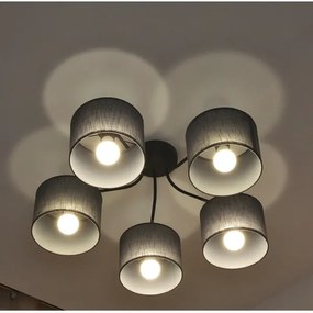 Prisadený luster ALBA 5xE27/15W/230V sivá