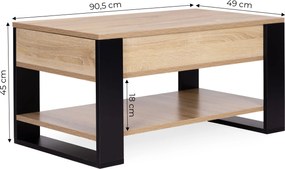 ModernHome Konferenčný stolík so zdvíhacou doskou 90 cm - ModernHome