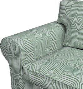 Poťah na sedačku Ektorp (rozkladacia, pre 3 osoby) NOVÝ MODEL 2013 farba produktu zelená látka zapletaná, vzorované